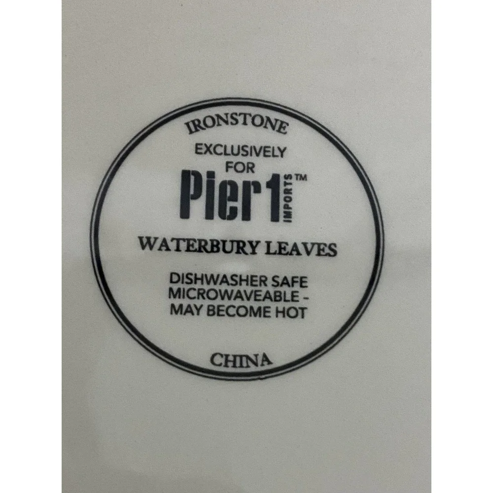 Pier 1 Waterbury Leaves Salad Plate Ironstone Fall Colors 8-7/8